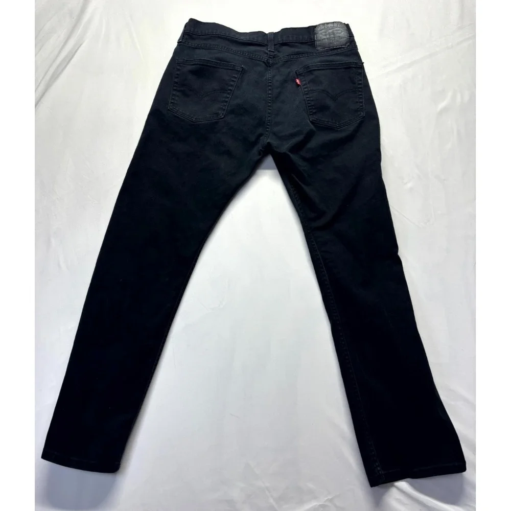Levi's 513 Slim Fit Jeans Mens 34x30 Black Dark Wash Denim Mid Rise Straight Leg